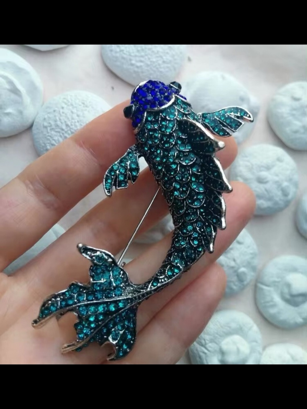 Betsy Johnson Elegant Blue Fish Brooch